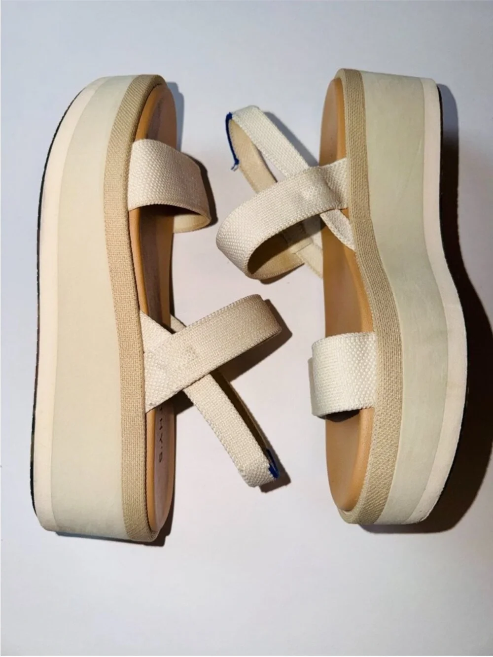 Rothy’s Platform Strappy Sandal in Light Beige - Women's